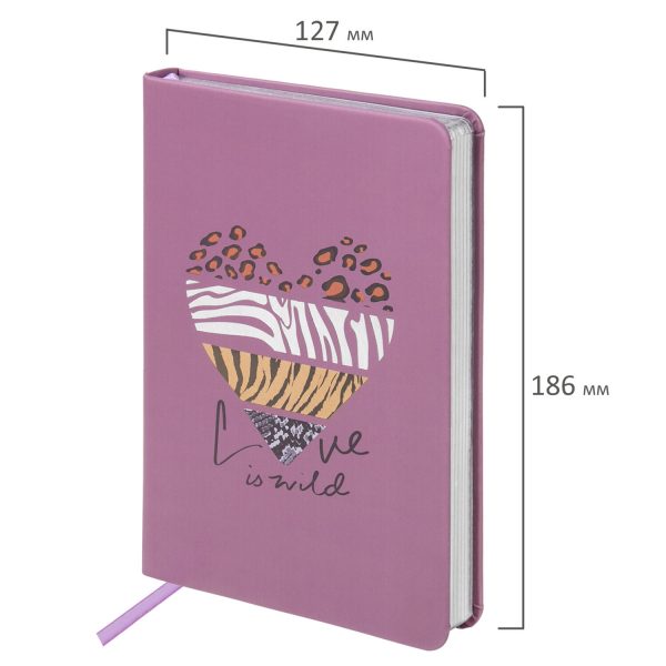 Еженедельник датированный 2026 МАЛЫЙ ФОРМАТ 105х160 мм, А6, BRAUBERG "Imprint", тиснение, черный, 117209 — изображение 2