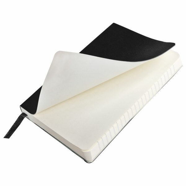 Блокнот МАЛЫЙ ФОРМАТ (91х140 мм) А6, BRAUBERG ULTRA, под кожу, 80 г/м2, 96 л., клетка, черный, 113024 — изображение 3