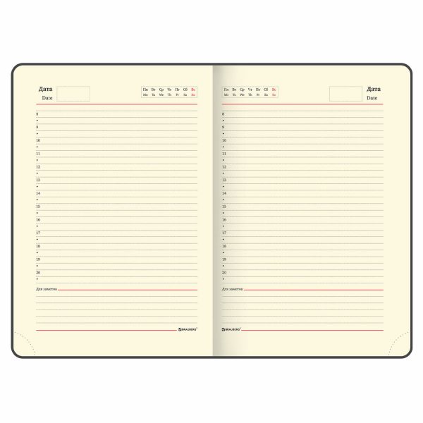 Еженедельник недатированный с резинкой 171х93 мм, BRAUBERG, твердый, 64 л., "Minimal", розовый, 116310 — изображение 10