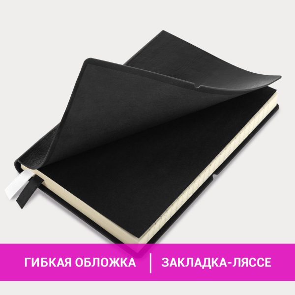 Блокнот МАЛЫЙ ФОРМАТ (100х150 мм) А6, BRAUBERG "Black Jack", 128 л., гладкий кожзам, резинка, клетка, черный, 125243 — изображение 10