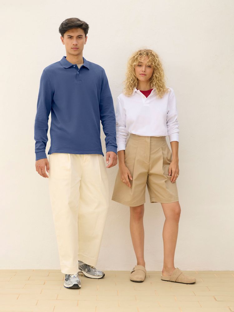 Рубашка поло унисекс с длинным рукавом Pacific LSL Рубашка поло унисекс с длинным рукавом Pacific LSL — изображение 5