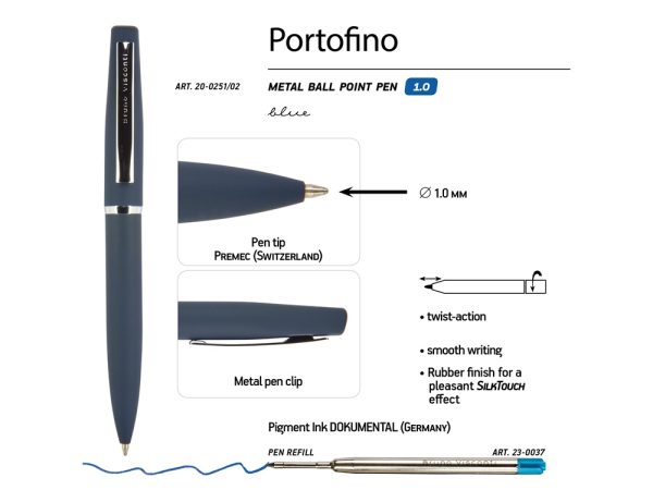 Ручка металлическая шариковая «Portofino» — изображение 3