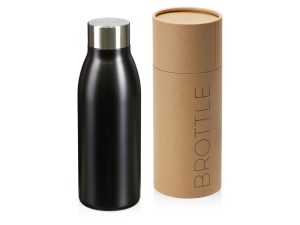 Вакуумная термобутылка «Brottle» c медной изоляцией, тубус, 600 мл - черный