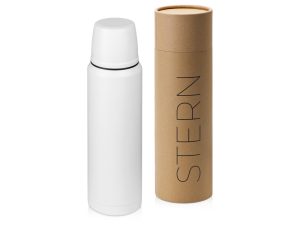 Вакуумный термос с медной изоляцией «Stern», крафтовый тубус, 1000 мл - белый