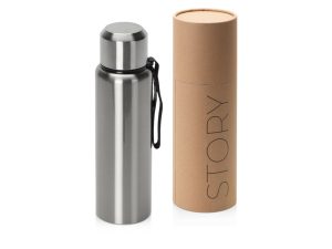 Вакуумный термос «Story», тубус, 800мл - серебристый