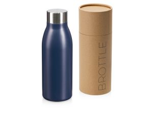 Вакуумная термобутылка «Brottle» c медной изоляцией, тубус, 600 мл - темно-синий