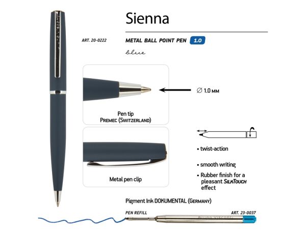 Ручка металлическая шариковая «Sienna» — изображение 3