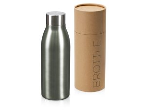 Вакуумная термобутылка «Brottle» c медной изоляцией, тубус, 600 мл - темно-серый