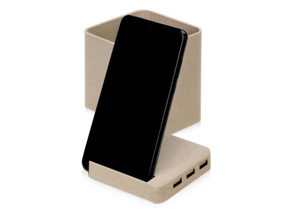 Настольный органайзер Cubic с функциями USB-хаба и беспроводной зарядки — изображение 4