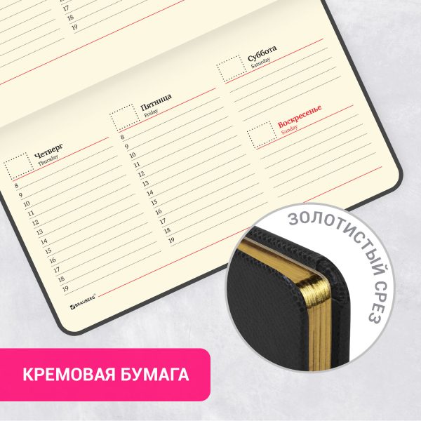 Ежедневник недатированный с резинкой А5 (145х203 мм), BRAUBERG, твердый, фольга, 128 л., "Leopard", 114561 — изображение 15