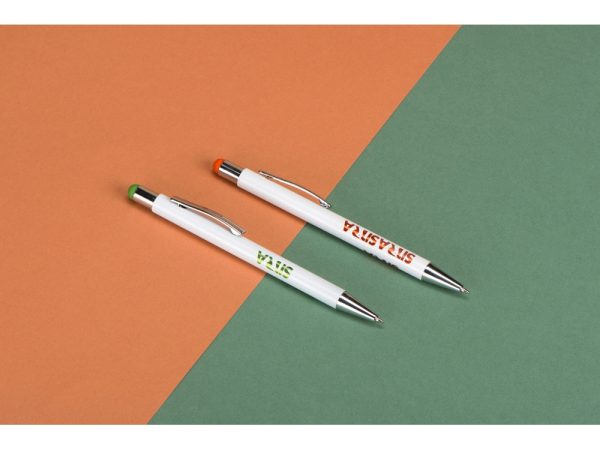 Ручка металлическая шариковая «Flowery» со стилусом — изображение 5