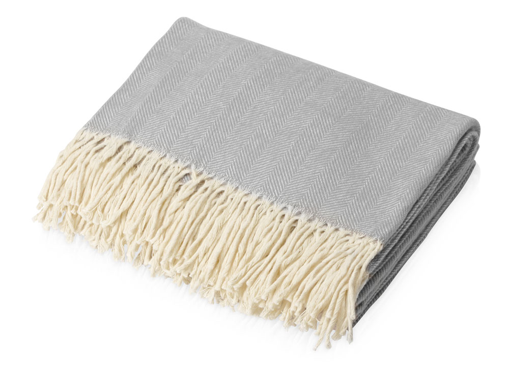 Плед «Ёлочка» из натурального хлопка - серый Плед «Ёлочка» из натурального хлопка