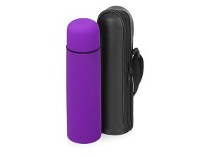 Термос «Ямал Soft Touch» с чехлом - фиолетовый матовый