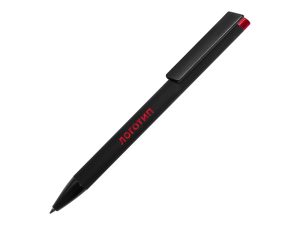 Ручка металлическая шариковая «Taper Metal» soft-touch - черный/красный