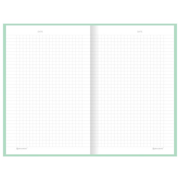 Блокнот А5 134х206 мм, 80 л., твёрдый, клетка, BRAUBERG "Minimal", мятный, 116443 — изображение 5