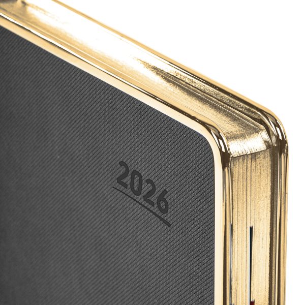 Ежедневник датированный 2026 А5 148х218 мм, GALANT "Infinity Gold", под кожу, серый, 117502 — изображение 4