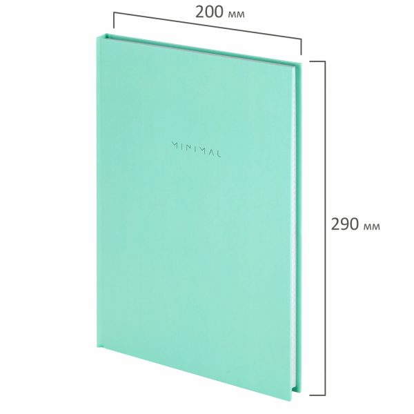 Блокнот БОЛЬШОЙ ФОРМАТ 200х290 мм, А4, 80 л., твердый, клетка, BRAUBERG "Minimal", мятный, 116435 — изображение 2