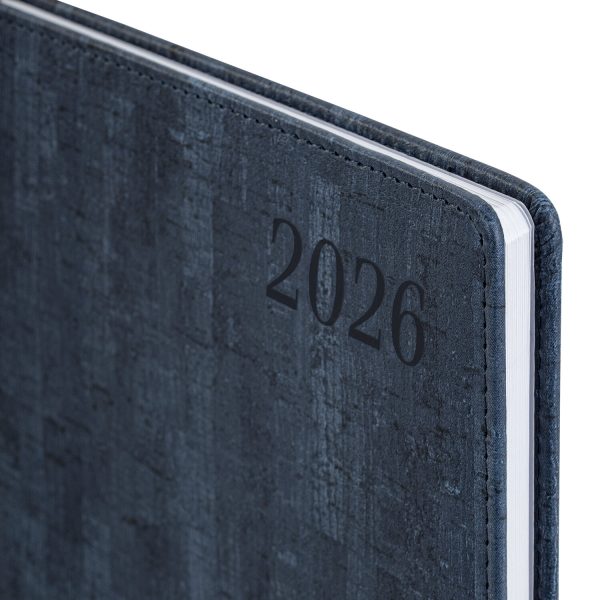 Еженедельник датированный 2026 БОЛЬШОЙ ФОРМАТ 210х297 мм, А4 BRAUBERG "Wood", под кожу, синий, 117158 — изображение 4