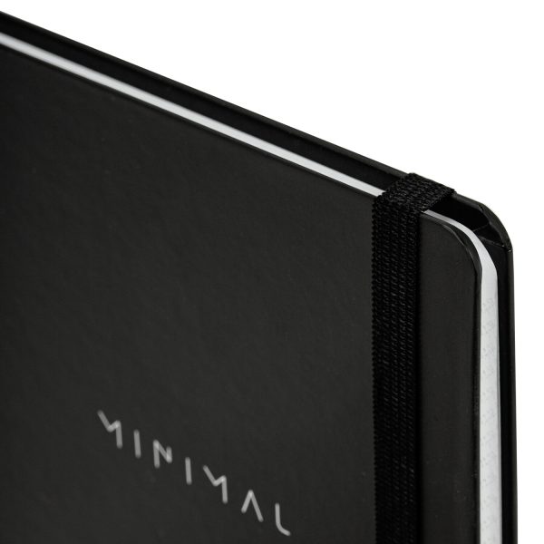 Блокнот с резинкой в клетку 96 л., А5 145х203 мм, твердая обложка, BRAUBERG, "Minimal", чёрный, 115532 — изображение 4