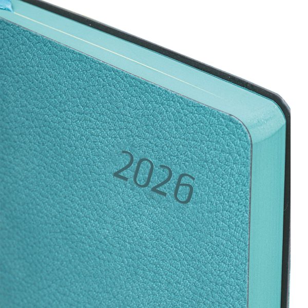 Ежедневник датированный 2026 А5 138x213 мм, BRAUBERG "Stylish", под кожу, гибкий, бирюзовый, 117098 — изображение 3