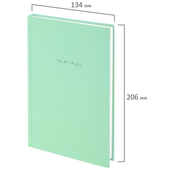 Блокнот А5 134х206 мм, 80 л., твёрдый, клетка, BRAUBERG "Minimal", мятный, 116443 — изображение 2