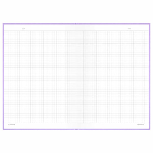 Блокнот БОЛЬШОЙ ФОРМАТ 200х290 мм, А4, 80 л., твердый, клетка, BRAUBERG "Minimal", сиреневый, 116434 — изображение 5