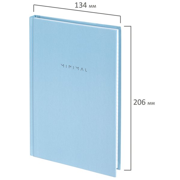 Блокнот А5 134х206 мм, 80 л., твёрдый, клетка, BRAUBERG "Minimal", голубой, 116442 — изображение 2