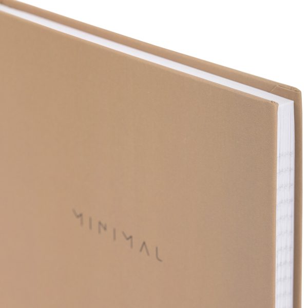 Блокнот А5 134х206 мм, 80 л., твёрдый, клетка, BRAUBERG "Minimal", бежевый, 116438 — изображение 4