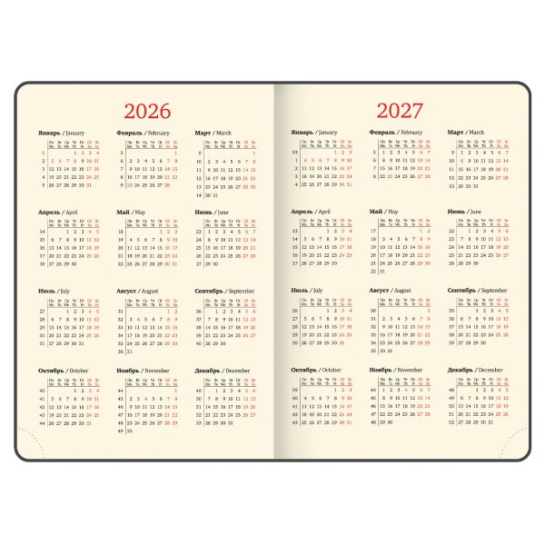 Ежедневник датированный 2026 БОЛЬШОЙ ФОРМАТ 210х297мм А4, BRAUBERG Comodo, под кожу, черный, 117242 — изображение 7
