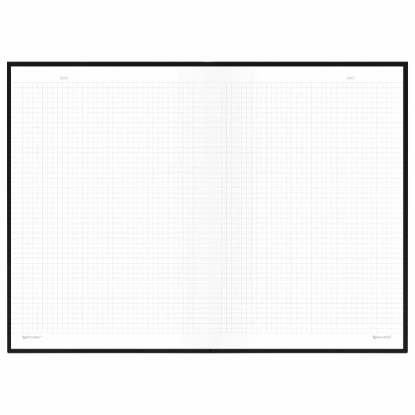 Блокнот БОЛЬШОЙ ФОРМАТ 200х290 мм, А4, 80 л., твердый, клетка, BRAUBERG "Minimal", черный, 116432 — изображение 5