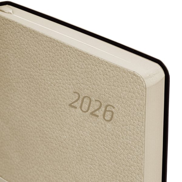 Ежедневник датированный 2026 А5 138x213 мм, BRAUBERG "Stylish", под кожу, гибкий, бежевый, 117104 — изображение 3