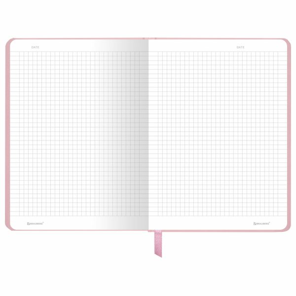Блокнот с резинкой в клетку 96 л., А5 145х203 мм, твердая обложка, BRAUBERG, "Minimal", розовый, 116319 — изображение 6