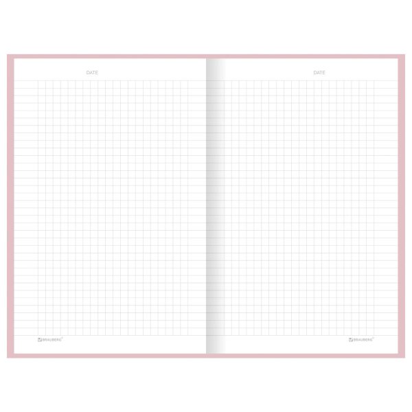 Блокнот А5 134х206 мм, 80 л., твёрдый, клетка, BRAUBERG "Minimal", розовый, 116441 — изображение 5
