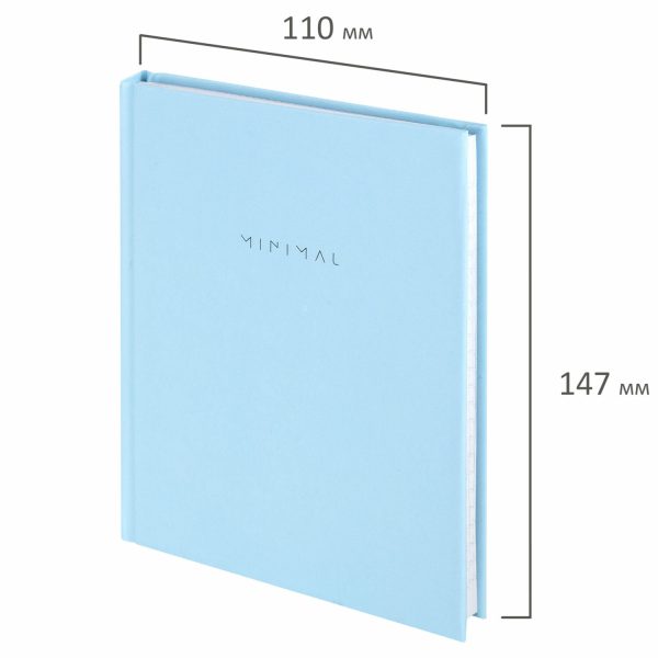 Блокнот МАЛЫЙ ФОРМАТ 110х147 мм, А6, 80 л., твердый, клетка, BRAUBERG "Minimal", голубой, 116450 — изображение 2