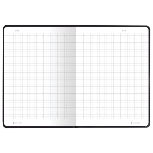 Блокнот с резинкой в клетку 96 л., А5 145х203 мм, твердая обложка, BRAUBERG, "Minimal", чёрный, 115532 — изображение 5