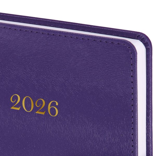 Ежедневник датированный 2026 А5 138х213 мм, BRAUBERG "Elegant", под кожу, застежка, фиолетовый, 117370 — изображение 3