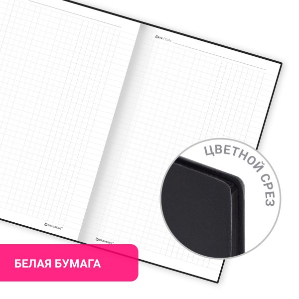 Блокнот А5 138x213 мм, BRAUBERG "Personal", под кожу, 80 листов, клетка, черный, 116608 — изображение 10