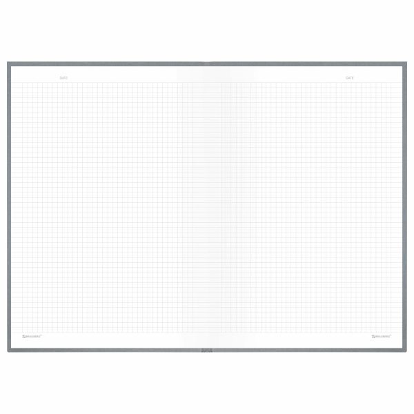 Блокнот БОЛЬШОЙ ФОРМАТ 200х290 мм, А4, 80 л., твердый, клетка, BRAUBERG "Minimal", серый, 116433 — изображение 5