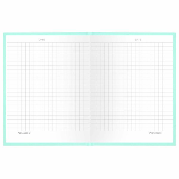 Блокнот МАЛЫЙ ФОРМАТ 110х147 мм, А6, 80 л., твердый, клетка, BRAUBERG "Minimal", мятный, 116451 — изображение 5