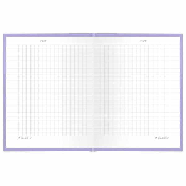 Блокнот МАЛЫЙ ФОРМАТ 110х147 мм, А6, 80 л., твердый, клетка, BRAUBERG "Minimal", сиреневый, 116448 — изображение 5