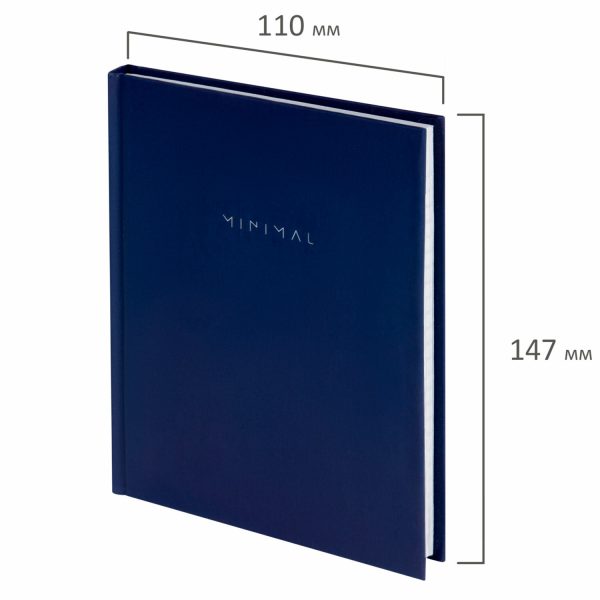 Блокнот МАЛЫЙ ФОРМАТ 110х147 мм, А6, 80 л., твердый, клетка, BRAUBERG "Minimal", синий, 116447 — изображение 2