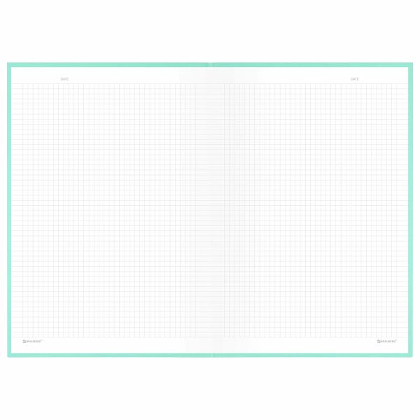 Блокнот БОЛЬШОЙ ФОРМАТ 200х290 мм, А4, 80 л., твердый, клетка, BRAUBERG "Minimal", мятный, 116435 — изображение 5