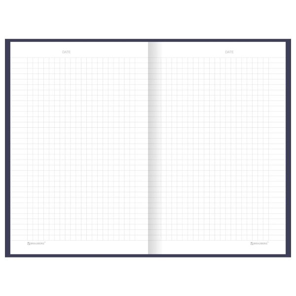 Блокнот А5 134х206 мм, 80 л., твёрдый, клетка, BRAUBERG "Minimal", синий, 116439 — изображение 5