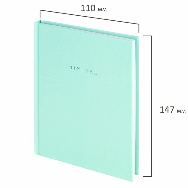 Блокнот МАЛЫЙ ФОРМАТ 110х147 мм, А6, 80 л., твердый, клетка, BRAUBERG "Minimal", мятный, 116451 — изображение 2
