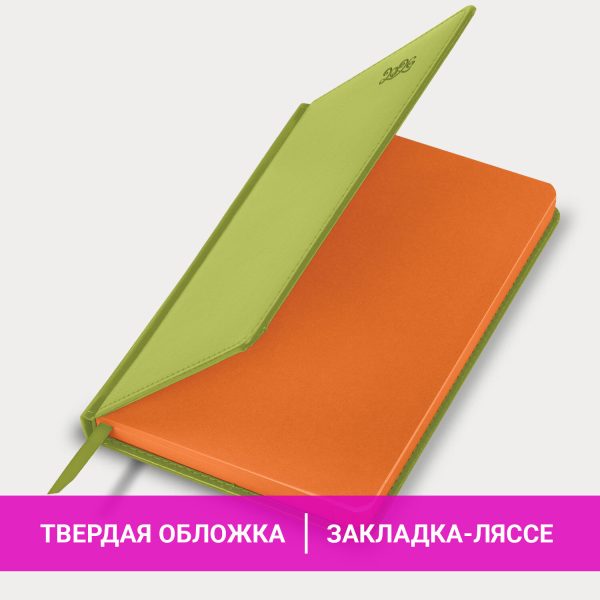 Ежедневник датированный 2026, А5, 138x213 мм, BRAUBERG "Rainbow", под кожу, зеленый, 117081 — изображение 15