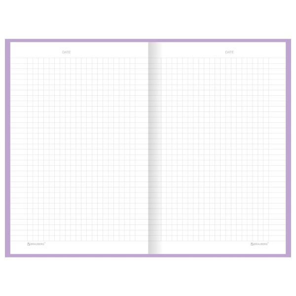 Блокнот А5 134х206 мм, 80 л., твёрдый, клетка, BRAUBERG "Minimal", сиреневый, 116440 — изображение 5