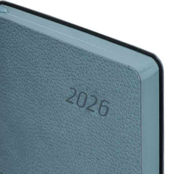 Ежедневник датированный 2026 А5 138x213 мм, BRAUBERG "Stylish", под кожу, гибкий, серо-голубой, 117105 — изображение 3