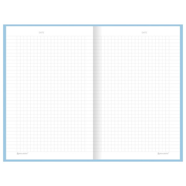 Блокнот А5 134х206 мм, 80 л., твёрдый, клетка, BRAUBERG "Minimal", голубой, 116442 — изображение 5
