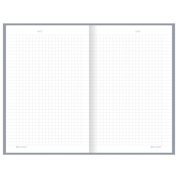 Блокнот А5 134х206 мм, 80 л., твёрдый, клетка, BRAUBERG "Minimal", серый, 116437 — изображение 5
