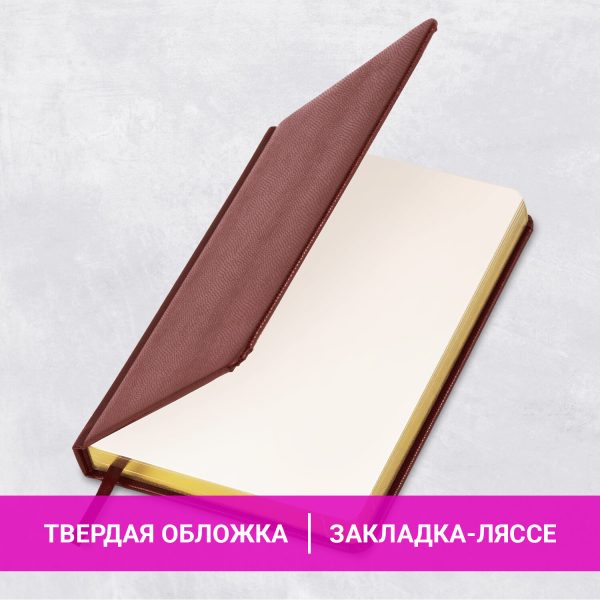 Ежедневник недатированный А5 138х213 мм BRAUBERG "Iguana" под кожу, 160 л., темно-коричневый, 125090 — изображение 13
